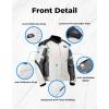 imageKEMIMOTO Motorcycle Jacket Men with CE 2 Armored All Protection Jacket All Season Motorbiker Jacket WindproofGrey