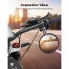 imageKEMIMOTO Motorcycle Rear View Mirror CNC Aluminum Bar End Side Mirror for 22mm or 254mm Handlebar Diameter with M8 Bolt Compatible with Most Motorcycle Ebike Scooters ATV UTV