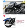 imageKEMIMOTO Motorcycle Saddlebags Synthetic Leather Side Bag with Lock 28L Waterproof Double Strap Studded Slant Saddle Bags Avoiding the Turn Signal for Sportster Black
