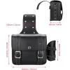 imageKEMIMOTO Motorcycle Saddlebags Throw Over Saddle bags 20L Faux Leather Side Luggage Bags with cup holder for Sportster Softail Dyna Rebel Shadow Universal Black