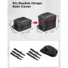 imageKEMIMOTO Motorcycle Tail Bag Dual Use Motorcycle Rear Seat Bag with Waterproof Rain Cover 22L34L Expandable Motorbike Helmet Bag Luggage Storage Backpack with 6 straps25L45L