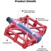 imageKEMIMOTO Mountain Bike Pedals MTB Bicycle Flat Pedals 916 CNC Aluminum Durable Sealed Bearings for Most Bikes BMX MTB Enduro Downhill Trail Two Pack BlackRed