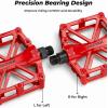 imageKEMIMOTO Mountain Bike Pedals MTB Bicycle Flat Pedals 916 CNC Aluminum Durable Sealed Bearings for Most Bikes BMX MTB Enduro Downhill Trail Two Pack BlackRed
