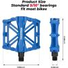 imageKEMIMOTO Mountain Bike Pedals MTB Bicycle Flat Pedals 916 CNC Aluminum Durable Sealed Bearings for Most Bikes BMX MTB Enduro Downhill Trail Two Pack BlackBlue