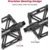 imageKEMIMOTO Mountain Bike Pedals MTB Bicycle Flat Pedals 916 CNC Aluminum Durable Sealed Bearings for Most Bikes BMX MTB Enduro Downhill Trail Two Pack BlackBlack
