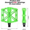 imageKEMIMOTO Mountain Bike Pedals MTB Bicycle Flat Pedals 916 CNC Aluminum Durable Sealed Bearings for Most Bikes BMX MTB Enduro Downhill Trail Two Pack BlackGreen