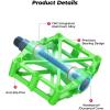 imageKEMIMOTO Mountain Bike Pedals MTB Bicycle Flat Pedals 916 CNC Aluminum Durable Sealed Bearings for Most Bikes BMX MTB Enduro Downhill Trail Two Pack BlackGreen