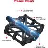 imageKEMIMOTO Mountain Bike Pedals MTB Bicycle Flat Pedals 916 CNC Aluminum Durable Sealed Bearings for Most Bikes BMX MTB Enduro Downhill Trail Two Pack BlackBlack