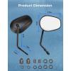 imageKEMIMOTO Rear View Side Mirrors Long Stem Motorcycle Mirrors 360 Degree Adjustment Chrome for Road King Sportster Street Electra Glide Softail Dyna Road GlideBlack