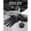 imageKEMIMOTO Sheepskin Leather Motorcycle Gloves for Men Protective Motorcycle Gloves for Motocross Motorbike Dirt Bike Bicycle Racing ATV UTVBlack