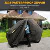 imageKEMIMOTO Side Zipper UTV Cover 2 Seater Compatible with RZR Polaris CFMOTO UForce CanAm Mule Tie Down Straps Reflective Strips Air Vents UTV Covers 420D Waterproof Outdoor Heavy Duty