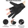 imageKEMIMOTO Tactical Gloves 2 Fingerless Design Work Gloves for Outdoor Activities Motorcycle Gloves for Riding Hunting Motorcycle Driving Gloves
