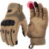 imageKEMIMOTO Tactical Gloves for Men Touchscreen Motorcycle Gloves with Hard Shell ampamp Palm Padding for Sports Motorcycle Cycling Tactical Airsoft Paintball Hunting Hiking Camping ClimbingBrown  Microfiber Protection