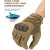 imageKEMIMOTO Tactical Gloves for Men Touchscreen Motorcycle Gloves with Hard Shell ampamp Palm Padding for Sports Motorcycle Cycling Tactical Airsoft Paintball Hunting Hiking Camping ClimbingBrown  Microfiber Protection