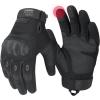 imageKEMIMOTO Tactical Gloves for Men Touchscreen Motorcycle Gloves with Hard Shell ampamp Palm Padding for Sports Motorcycle Cycling Tactical Airsoft Paintball Hunting Hiking Camping ClimbingBlack  Microfiber Protection