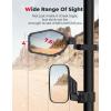 imageKEMIMOTO UTV LED Lighted Side Mirrors with Flowing Turn Signal Spot Ground light Heavy Duty lighted Rally Integrated Mirror for 162 in Roll Bar Compatible with Polaris RZR Talon 1000 Can Am X3