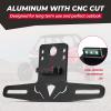 imageKEMIMOTO UTV License Plate Holder with Light Aluminum License Plate Frame Mount for Golf Cart RV Truck Snowmobile Trailer Boat SxS Compatible with CanAm Maverick X3 Polaris RZR Ranger Sportsman