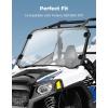 imageKEMIMOTO UTV Windshield Preinstalled Rubber Strips Compatible with Polaris RZR 800  RZR 570  XP 900 20082020 UTV Front Full Windshield UV Resistance PC Clear Vsion WindowWithout Ventilation