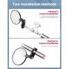 imageKEMIMOTO Universal Motorcycle Mirrors 360 Rotatable Motorcycle Handlebar Bar End Rear View Side Mirrors Compatible with 78 in Handlebar and 051083in 13mm21mm Handlebar Inner Diameter