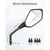 imageKEMIMOTO Universal Motorcycle Mirrors Convex Handlebar Rear View Side Mirror with M8 M10 Bolt Compatible with Bike Scooter ATV UTV Dirt Bike and MoreDiamond