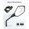 imageKEMIMOTO Universal Motorcycle Mirrors Convex Handlebar Rear View Side Mirror with M8 M10 Bolt Compatible with Bike Scooter ATV UTV Dirt Bike and MoreDiamond  Bolt