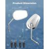 imageKEMIMOTO Universal Motorcycle Rear View Mirrors M10 Billet Aluminum Heavy Duty Handlebar Side Mirrors for Cruiser Sport Naked Bike ADV Touring Motorbikes SilverSilver