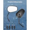 imageKEMIMOTO Universal Motorcycle Rear View Mirrors M10 Billet Aluminum Heavy Duty Handlebar Side Mirrors for Cruiser Sport Naked Bike ADV Touring Motorbikes SilverBlack