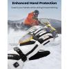 imageKEMIMOTO Waterproof EVAPad Heated Gloves for Women with Battery PU Leather Snowmobile Gloves for Men with Touchscreen for Skiing Snowboarding Cold WeatherWhite