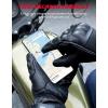 imageKEMIMOTO Winter Leather Motorcycle Gloves for Men Gauntlet Warm Gloves with Knuckle Protection Touchscreen for Motorcycle RidingBlack