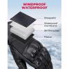 imageKEMIMOTO Winter Leather Motorcycle Gloves for Men Gauntlet Warm Gloves with Knuckle Protection Touchscreen for Motorcycle RidingBlack
