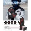imageKEMIMOTO Winter Motorcycle Gloves Rainproof Riding Warm Gloves with Touchscreen for Motorcycle Riding ATV UTV Snowmobile Red LRed