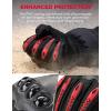 imageKEMIMOTO Winter Warm Motorcycle Gloves Rainproof Waterproof Riding Gloves with Touchscreen for Motorcycle Riding ATV UTV SnowmobileRed