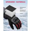 imageKEMIMOTO Winter Warm Motorcycle Gloves Rainproof Waterproof Riding Gloves with Touchscreen for Motorcycle Riding ATV UTV SnowmobileRed