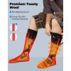 imageKEMIMOTO WoolBlended Heated Socks for Men APP Control Ski Socks Men with Toes Heat Zone Machine Washable Toe Warmer with 5000mAh Battery for Winter Skiing MotorcycleLarge