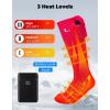 imageKEMIMOTO WoolBlended Heated Socks for Men APP Control Ski Socks Men with Toes Heat Zone Machine Washable Toe Warmer with 5000mAh Battery for Winter Skiing MotorcycleLarge