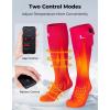 imageKEMIMOTO WoolBlended Heated Socks for Men APP Control Ski Socks Men with Toes Heat Zone Machine Washable Toe Warmer with 5000mAh Battery for Winter Skiing MotorcycleLarge