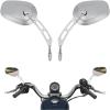 imageKEMIMOTO Black Mirrors Motorcycle Rearview Mirror 360 Degree Adjustment Handlebar Mirrors M8 Compatible with Road King Street Electra Glide Dyna Sportster Softail Road GlideChrome