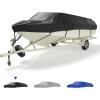 imageKEMIMOTO Boat Cover 1416 ft Heavy Duty 600D UV Resistant Waterproof Oxford Fabric Trailerable Boat Cover for VHull ProStyle Fishing Boat