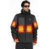 imageKEMIMOTO Hand Warmth Heated Jacket with 12V 20000mAh Battery Pack Heating Electric Hoodie with 8 Heating ZonesBlack
