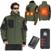 imageKEMIMOTO Hand Warmth Heated Jacket with 12V 20000mAh Battery Pack Heating Electric Hoodie with 8 Heating ZonesGreen Colorblock