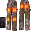 imageKEMIMOTO Heated Hunting Pants for Men 615H Heating Time Winter Camo Pants Padded Knees for Hunting Hiking Camping