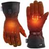 imageKEMIMOTO Heated Motorcycle Gloves for Men with Hard Protective Shields Sheepskin Heating Gloves 74V 3000mAh Rechargeable Battery Waterproof Touchscreen CompatibleBlack