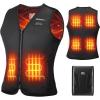 imageKEMIMOTO Heated Vest for Women with Battery Pack Included V Neck with Inner Pocket Lightsout Design Electric Warming VestBlack