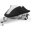 imageKEMIMOTO Jet Ski Cover Heavy Duty 600D UV Resistant Waterproof Oxford Fabric Trailerable PWC Cover Compatible with Yamaha SeaDoo Kawasaki Length 115quot120quot 2 Seater