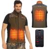 imageKEMIMOTO Mens Heated Camo Vest with 12V 20000mAh Battery Silent Fabric for Hunting Hiking