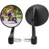 imageKEMIMOTO Motorcycle Bar End Mirrors 360 Degrees BallType Adjustment Billet Aluminum Handlebar Mirrors compatible for Sportster Softail Dyna Road King Shadow Universal Motorcycle Accessories