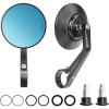 imageKEMIMOTO Motorcycle Bar End Mirrors CNC Aluminum 78quot Handlebar Rearview Mirrors with Blue AntiGlare Lens Universal Fit for Motorcycles Ebikes Scooters ATVs  Round Design for Clear ampamp Wide View