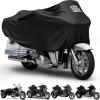 imageKEMIMOTO Motorcycle Cover Half Cover Compatible with Touring Models Road King Street Glide Road Glide Waterproof Impermeable Outdoor All Weather Protect from Dust Sunlight Rain Black
