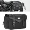 imageKEMIMOTO Motorcycle Side Bag Waterproof Vintage Oil Waxed Canvas Leather Universal Single Saddle Bag Compatible with Softail Dyna Sportster Cruiser 15L11L