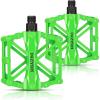 imageKEMIMOTO Mountain Bike Pedals MTB Bicycle Flat Pedals 916 CNC Aluminum Durable Sealed Bearings for Most Bikes BMX MTB Enduro Downhill Trail Two Pack BlackGreen